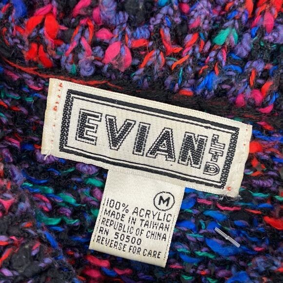 Vintage Evian Knit Multicolor Sweater size Medium - Picture 2 of 7
